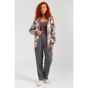 Костюм двойка женский "Дорис" ФК-17 футер с лайкрой (р-ры: 48-60) серый 2