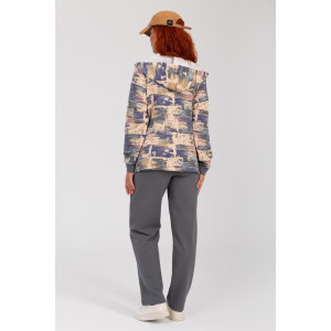 Костюм двойка женский "Дорис" ФК-17 футер с лайкрой (р-ры: 48-60) серый 2