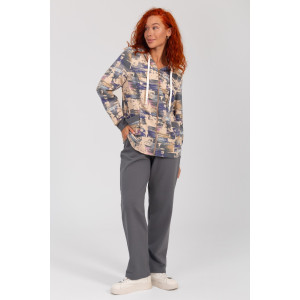 Костюм двойка женский "Дорис" ФК-17 футер с лайкрой (р-ры: 48-60) серый 2