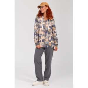 Костюм двойка женский "Дорис" ФК-17 футер с лайкрой (р-ры: 48-60) серый 2