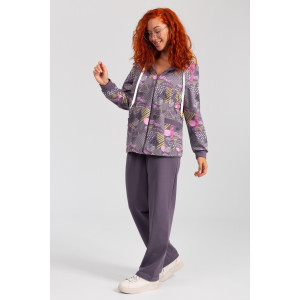 Костюм двойка женский "Дорис" ФК-17 футер с лайкрой (р-ры: 48-60) лиловый