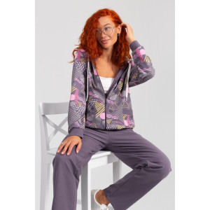 Костюм двойка женский "Дорис" ФК-17 футер с лайкрой (р-ры: 48-60) лиловый