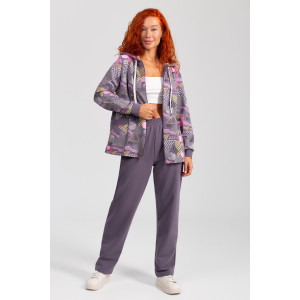 Костюм двойка женский "Дорис" ФК-17 футер с лайкрой (р-ры: 48-60) лиловый