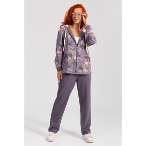 Костюм двойка женский "Дорис" ФК-17 футер с лайкрой (р-ры: 48-60) лиловый