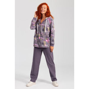 Костюм двойка женский "Дорис" ФК-17 футер с лайкрой (р-ры: 48-60) лиловый