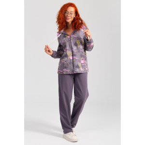 Костюм двойка женский "Дорис" ФК-17 футер с лайкрой (р-ры: 48-60) лиловый