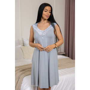 Сорочка женская 2118/1 вискоза (р-ры: 48-62) серо-голубой Сорочка женская 2118/1 вискоза (р-ры: 48-62) серо-голубой