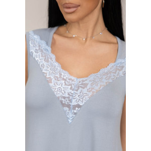 Сорочка женская 2118/1 вискоза (р-ры: 48-62) серо-голубой Сорочка женская 2118/1 вискоза (р-ры: 48-62) серо-голубой