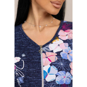 Халат женский 2019/3 кулирка (р-ры: 48-58) голубой-синий