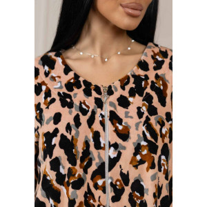 Халат женский 1922/1 велюр (р-ры: 48-58) коричневый-черный