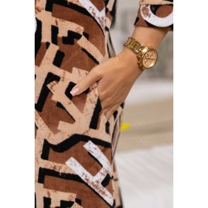 Халат женский 1922/5 велюр (р-ры: 48-58) коричневый