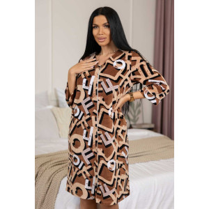 Халат женский 1922/5 велюр (р-ры: 48-58) коричневый