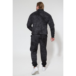 Костюм двойка мужской 2109 футер 3-х нитка с начесом (р-ры: 48-58) черный