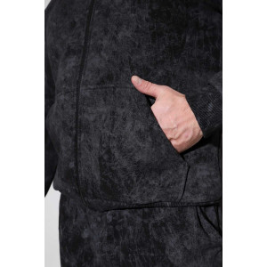 Костюм двойка мужской 2109 футер 3-х нитка с начесом (р-ры: 48-58) черный