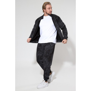 Костюм двойка мужской 2109 футер 3-х нитка с начесом (р-ры: 48-58) черный