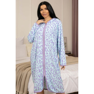 Халат женский 1948М/5 махра (р-ры: 48-70) сиреневый-ментол