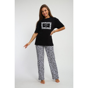 Костюм двойка женский №211 кулирка (р-ры: 42-56) черный