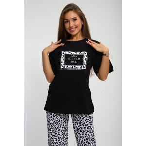 Костюм двойка женский №211 кулирка (р-ры: 42-56) черный