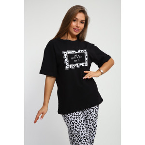 Костюм двойка женский №211 кулирка (р-ры: 42-56) черный