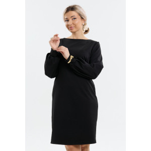 Платье женское П-045 милано (р-ры: 46-56) черный