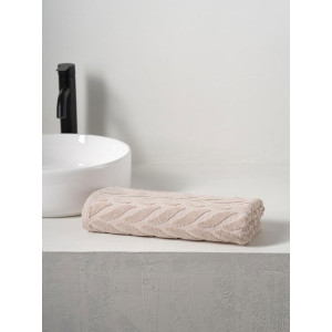 Полотенце махровое "Braid" cеро-бежевый