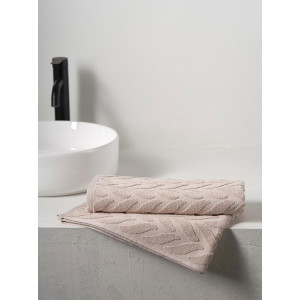 Полотенце махровое "Braid" cеро-бежевый