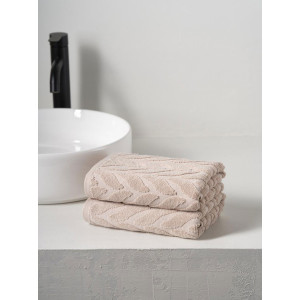 Набор махровых полотенец "Braid" серо-бежевый 2 шт.