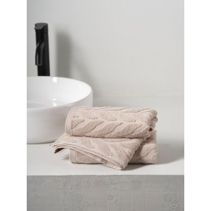 Набор махровых полотенец "Braid" серо-бежевый 2 шт.