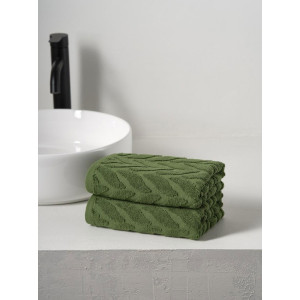 Набор махровых полотенец "Braid" зеленый 2 шт. Набор махровых полотенец "Braid" зеленый 2 шт.