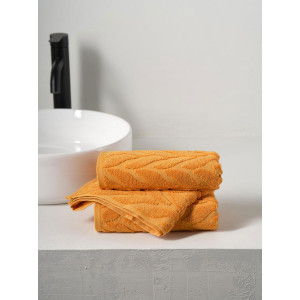 Набор махровых полотенец "Braid" желто-оранжевый 2 шт.
