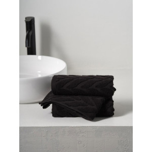 Набор махровых полотенец "Braid" графит 2 шт. Набор махровых полотенец "Braid" графит 2 шт.