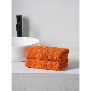 Набор махровых полотенец "Ornaments" оранжевый 2 шт.