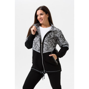 Костюм двойка женский №1478 футер с лайкрой 2-х нитка (последний размер) мрамор 58,62,64