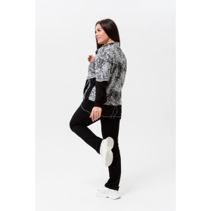 Костюм двойка женский №1478 футер с лайкрой 2-х нитка (последний размер) мрамор 58,62,64