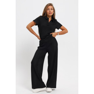 Костюм двойка женский №26009 лапша (последний размер) черный 56