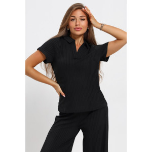 Костюм двойка женский №26009 лапша (последний размер) черный 56