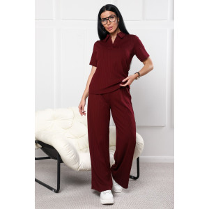 Костюм двойка женский №26009К лапша (последний размер) бордо 54