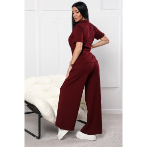 Костюм двойка женский №26009К лапша (последний размер) бордо 54