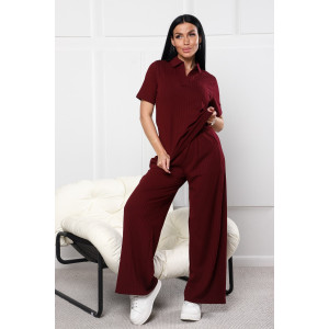 Костюм двойка женский №26009К лапша (последний размер) бордо 54