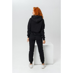 Костюм двойка женский №14405 футер 2-х нитка (последний размер) черный 48