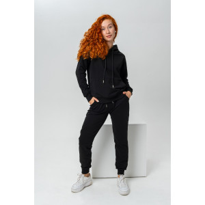 Костюм двойка женский №14405 футер 2-х нитка (последний размер) черный 48