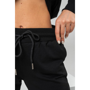 Костюм двойка женский №14405 футер 2-х нитка (последний размер) черный 48