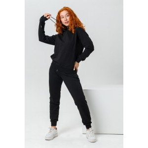 Костюм двойка женский №14405 футер 2-х нитка (последний размер) черный 48