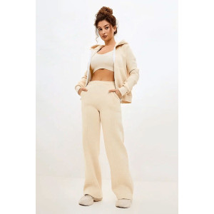 Костюм двойка женский №19134 футер 3-х нитка с начесом (последний размер) молочный 50