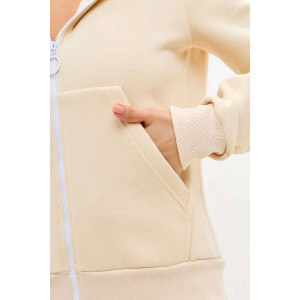 Костюм двойка женский №19134 футер 3-х нитка с начесом (последний размер) молочный 50