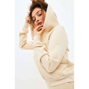 Костюм двойка женский №19134 футер 3-х нитка с начесом (последний размер) молочный 50