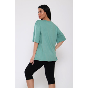 Костюм двойка женский №78547 вискоза (последний размер) малахит 58