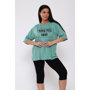 Костюм двойка женский №78547 вискоза (последний размер) малахит 58