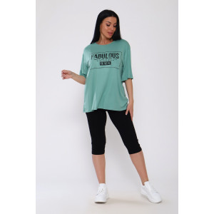 Костюм двойка женский №78547 вискоза (последний размер) малахит 58