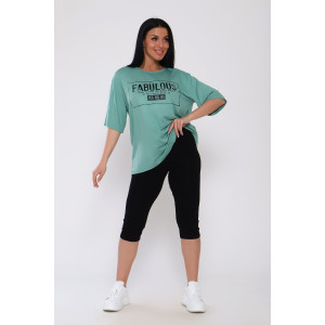 Костюм двойка женский №78547 вискоза (последний размер) малахит 58